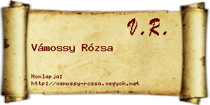 Vámossy Rózsa névjegykártya