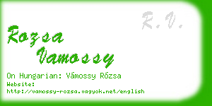 rozsa vamossy business card